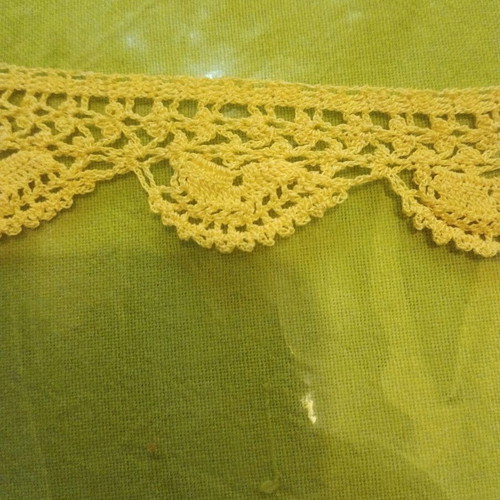Handmade lace new, light yellow color