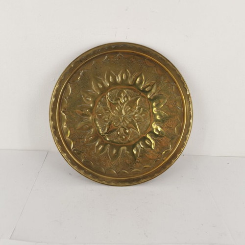 Brass coffee coaster used, vintage 1950