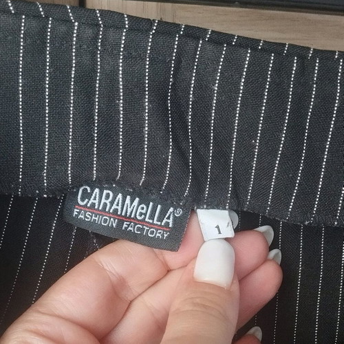 Caramella striped flared women's pants like new, black, size S
