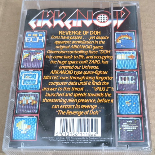 Arkanoid Revenge Of Doh Amstrad cassette like new, complete in box