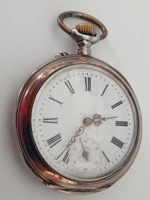 Antique Large Pocket Watch Silver 800 from Glashütte used