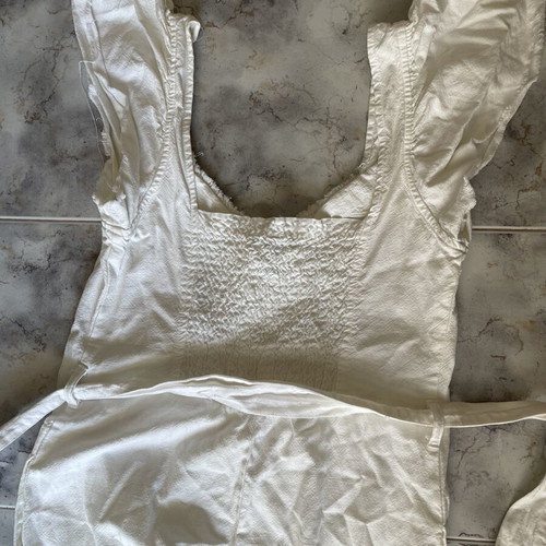 Zara white denim jumpsuit like new for XS-S