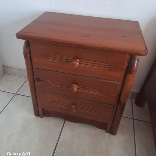 Double wooden bed like new with mattress and nightstands