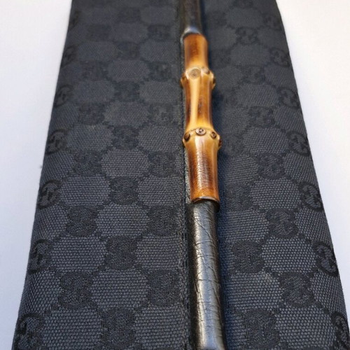 Gucci GG Bamboo Bar bag, vintage black canvas crossbody