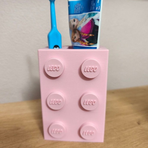 Lego Toothbrush case new, 3D printed from PLA plastic