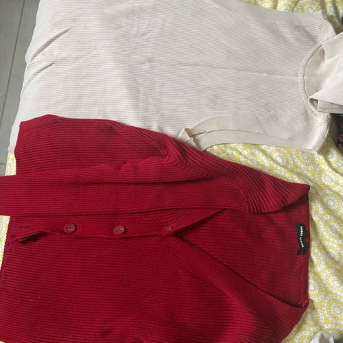 Tally Weil ribbed turtleneck shirt and cropped cardigan set like new, size S