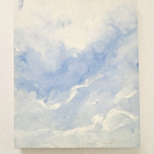 Time oil painting on panel like new, ready to hang
