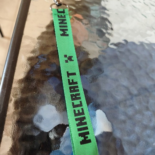 Minecraft keychain new, beige and green