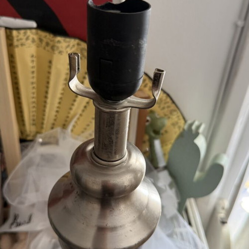 Metal floor lamp with two shades