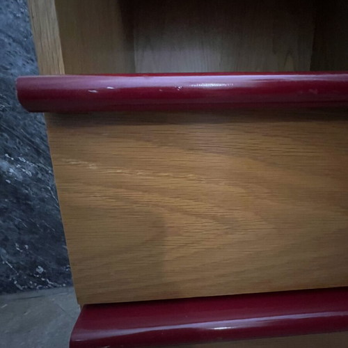 Custom Made Display Cabinets and Bookcases Set of 2, Oak Veneer Wood