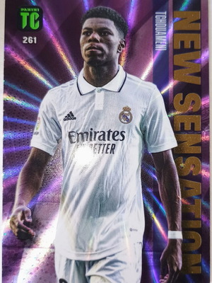 Aurélien Tchouaméni Real Madrid collectible card used, Panini Top Class 2023