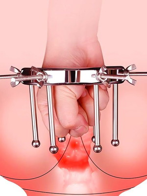 Sex Toy Anal μεταλλικό dildo και ρυθμιζόμενος διαστολέας πρωκτού XL