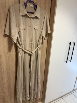 Sinsay women's beige midi dress, size XXL