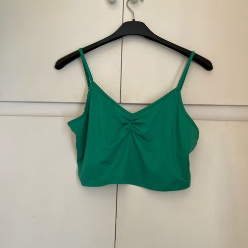 Shein green crop top tirante like new, size L