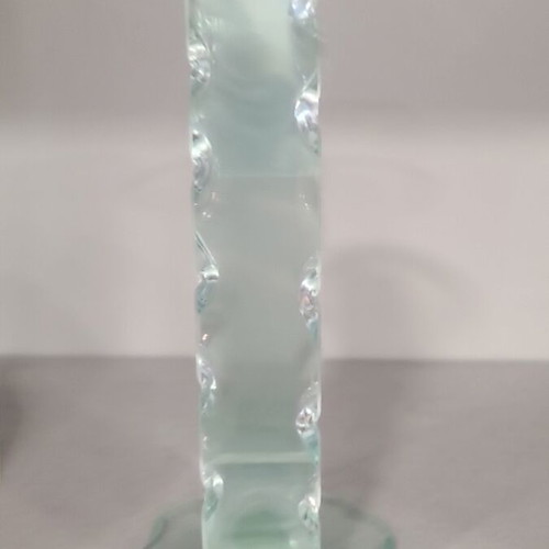 Vintage glass candle holder used