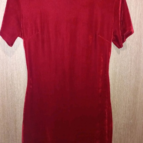 Velvet red dress new, one size, short sleeve