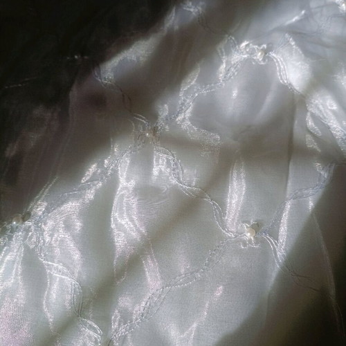 Bridal quilt set like new with quilted embroidery and pearls