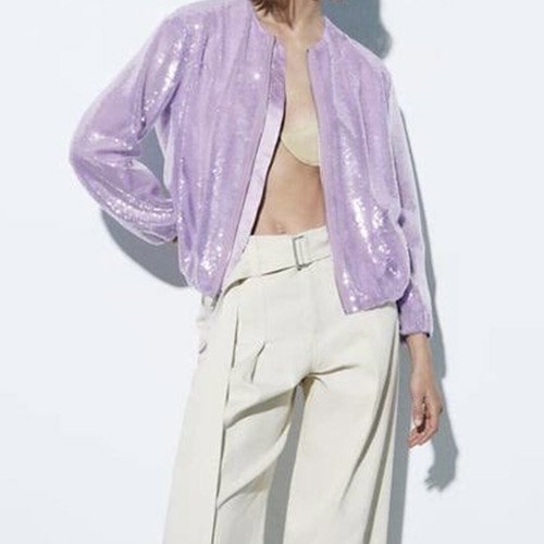 Zara jacket new with purple sequins