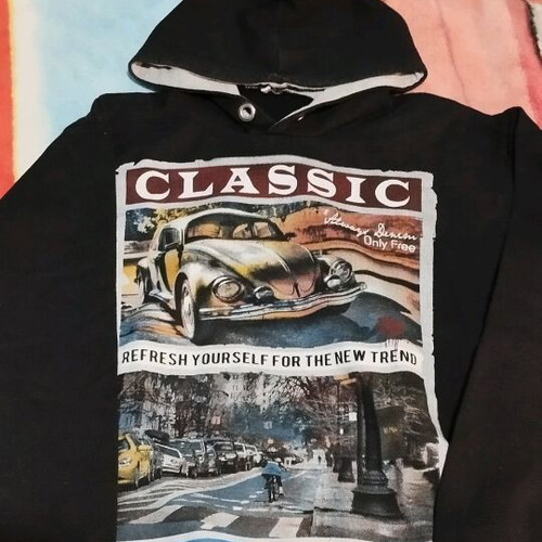 Children's hoodie used, black, size 158-164 cm