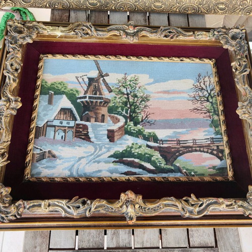 Vintage large paintings set of 2 used, 1980s