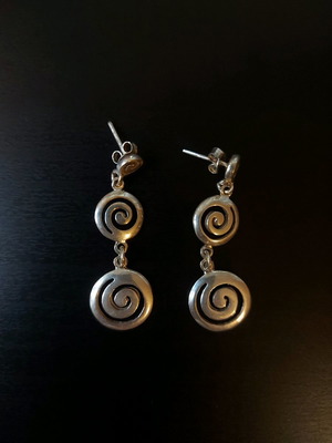 Spiral earrings used, made of 925 silver
