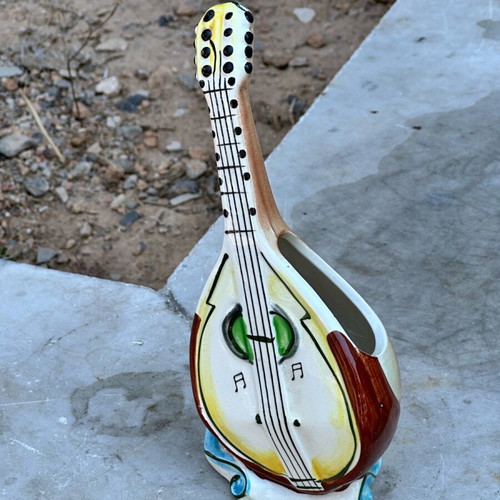 Ceramic decorative mandolin used, handmade