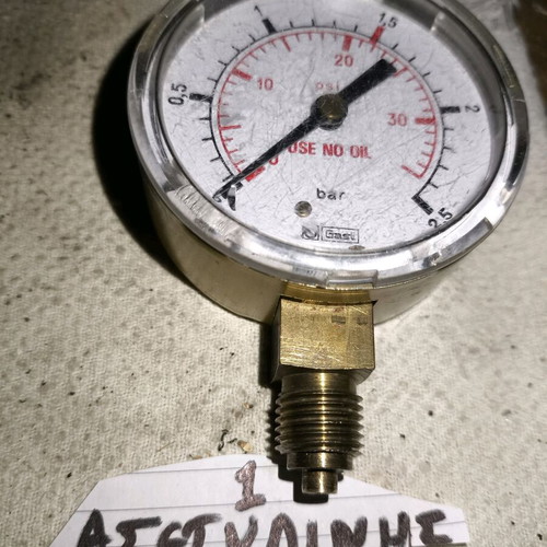 Acetylene manometer 1/4" new, 2.5 Bar