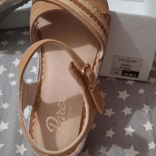 Parex anatomical sandals new, beige, size 38