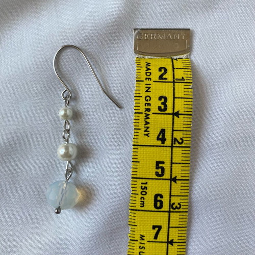 Handmade earrings with pearls and moonstone made to order, multicolor and silver