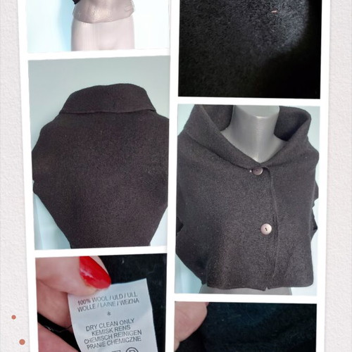 Silkwear wool vest top, short raglan sleeves, button closure