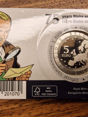 Coincard 5 Euro 75 Years Blake and Mortimer 2021 new