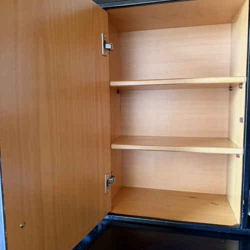 Custom half-double loft bed 120×200 with bookshelf