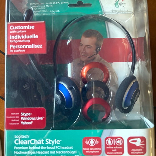 Logitech microphone-headset set new with behind-the-head support