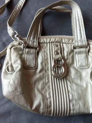 Kipling silver crossbody bag used with short and long strap