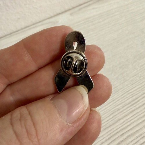 Red Ribbon metal pin, HIV AIDS awareness symbol