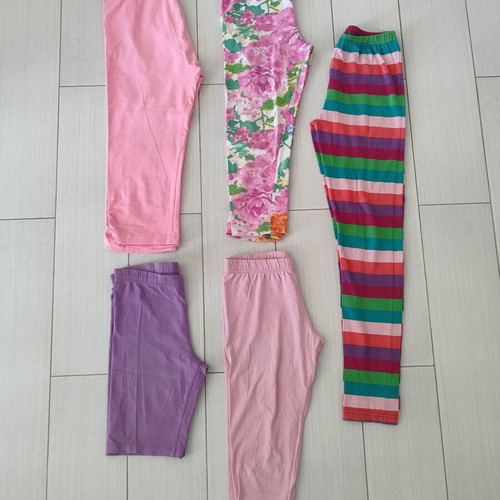 Girls' leggings pack of 5 size 11/12 like new, multicolor