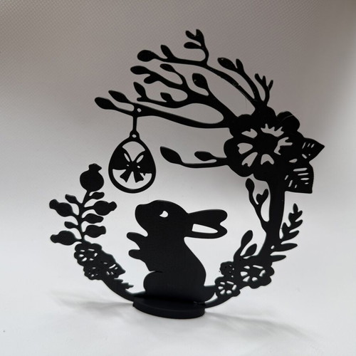 Easter Bunny Decor 3D Printed Black PLA New