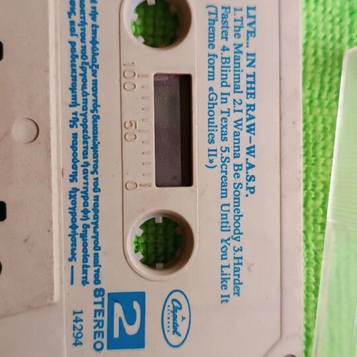 W.A.S.P. Live… In The Raw cassette used, Greek EMI edition