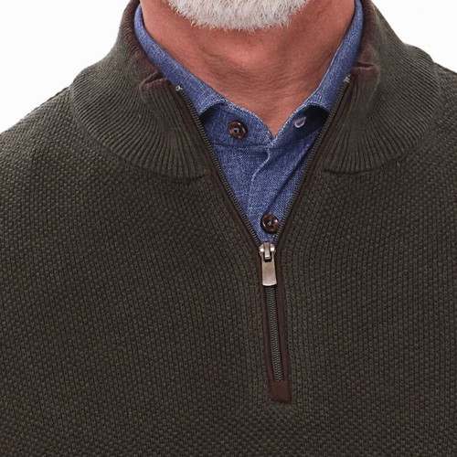 Portobello's men's pullover lupetto with zipper new, green, 4XL