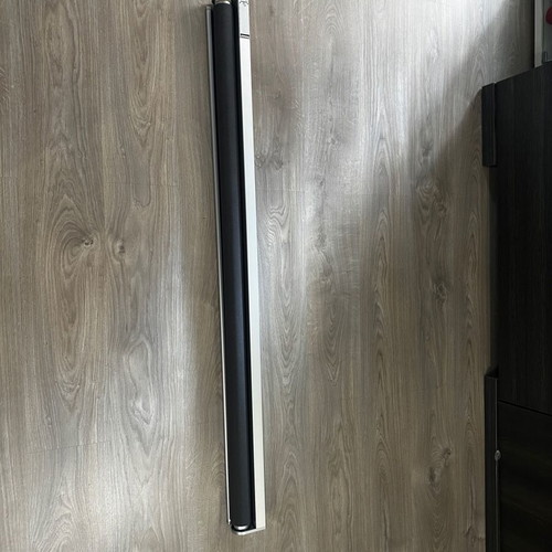 Roller blind used, dark gray shade