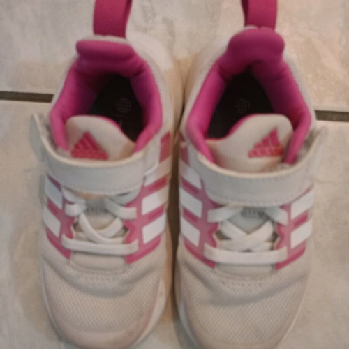 Adidas sports shoes used for girls, size 25, white pink