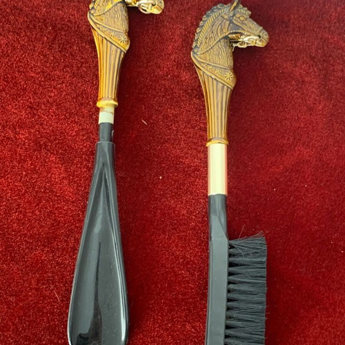 Brush and Shoe Horn Used, Antique from Belgium