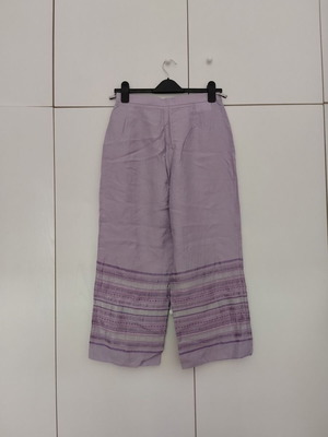 Pantelona No. 38 Lilac Embroidered Pants New, Viscose and Silk