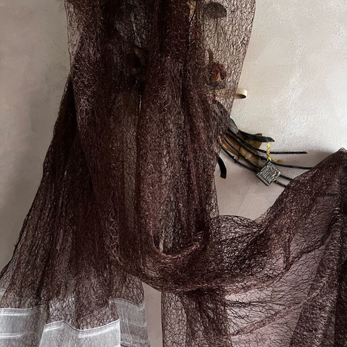 Voile curtain set brown color new, 1.45x2.25 or 1.45x2.45