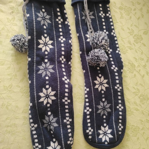 High anti-slip socks new, white and blue