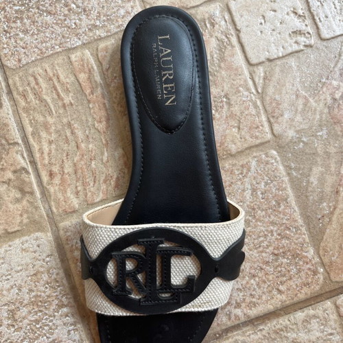 Ralph Lauren Alegra sandals used, size 37.5, black-beige
