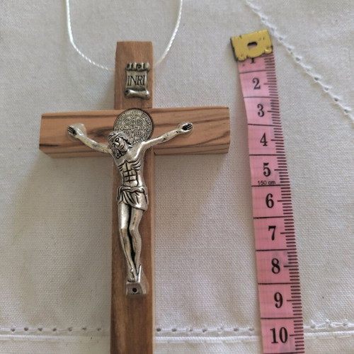 Wooden cross with silver new from the Holy Land