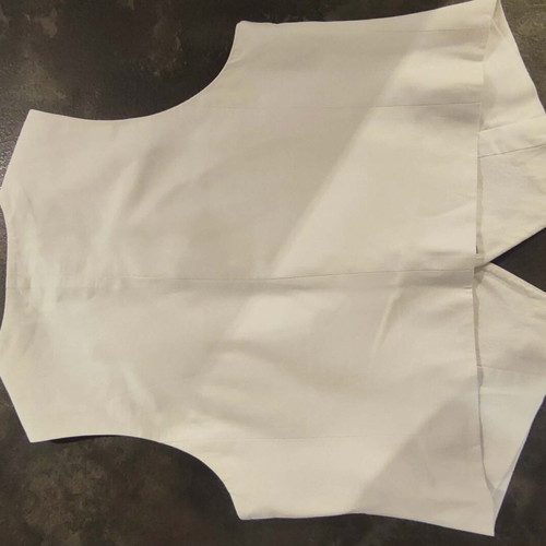 Sinsay white linen blend vest with gold buttons, size M