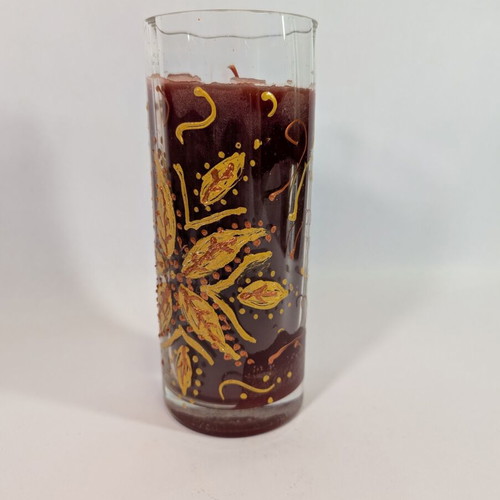 Large decorative candle used with enamel decoration 20x8cm