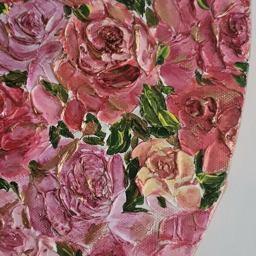 Painting with roses new, sculptural technique 50×30